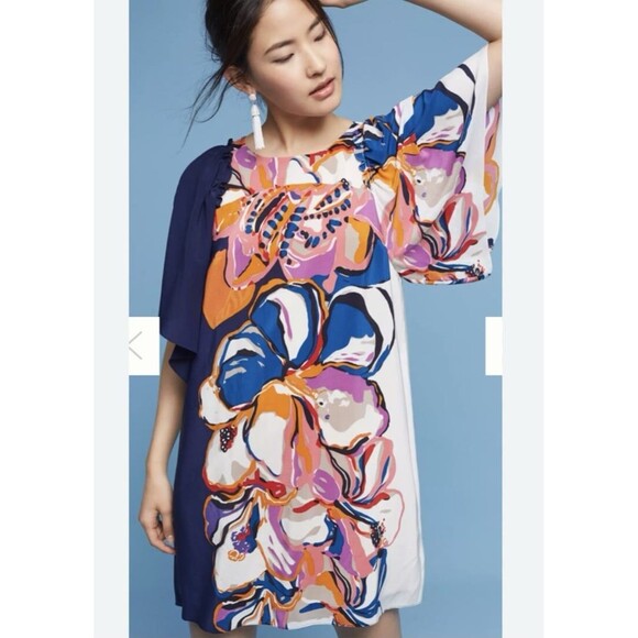 Maeve Vero Silk Floral Dress Size Medium - Picture 1 of 9